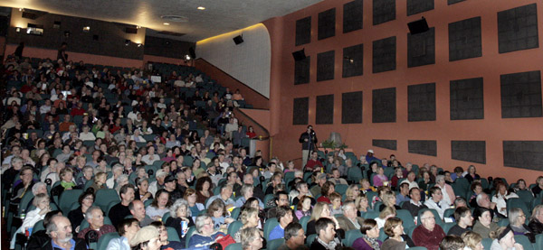 A nearly full house at the Riverview Theater for A Friend Indeed