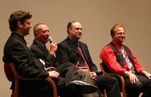 Lane Wyrick Barry Morrow Peter Bloesh and Jack Doepke on stage at World Premiere